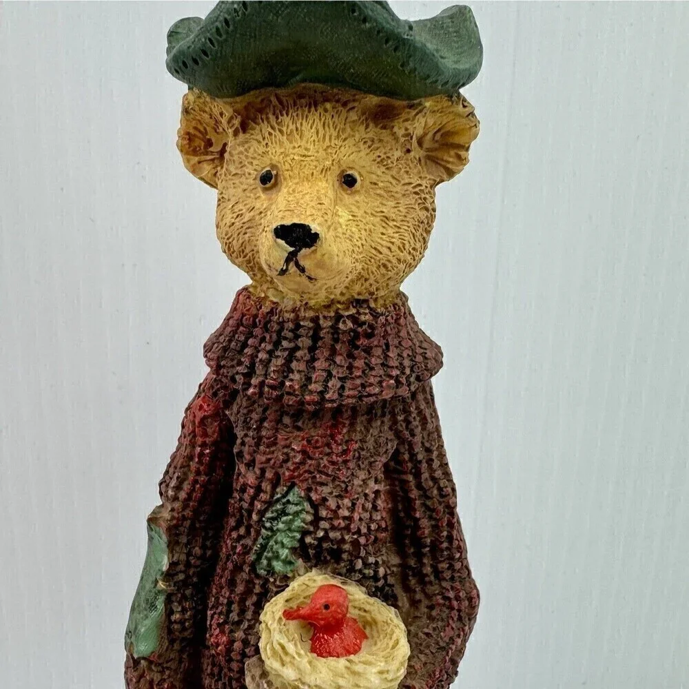 Boyds Bears Tall Bear Statue In Sweater With Snowman Vintage Collection